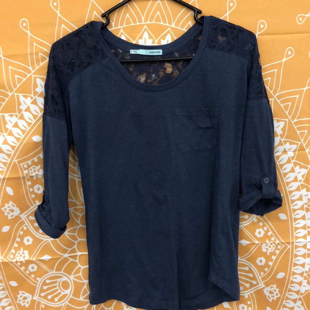Navy Blue Lacey Shirt
